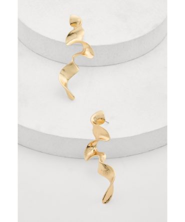 Wavy Metallic Drop Earrings