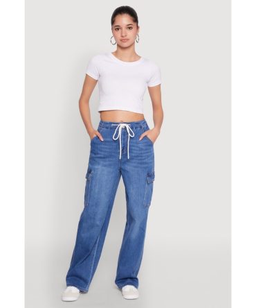 WAX High Waisted Cargo Jeans