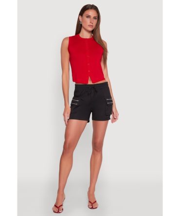 Zipper Cargo Pocket Shorts