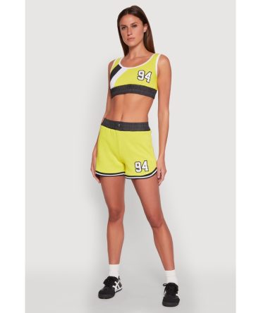 94 Graphic Denim Trim Shorts