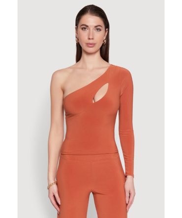 Asymmetrical Cut Out One Shoulder Top