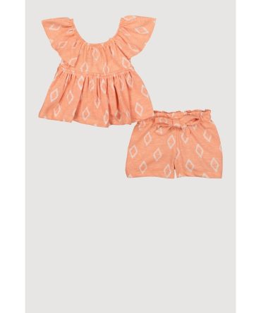 Baby Girls 0-9M Aztec Print Peplum Tee and Shorts