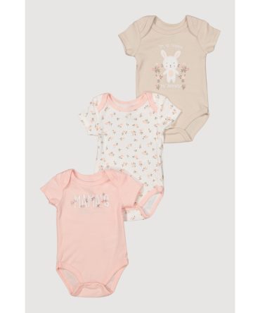Baby Girls 0-9M Mamas Little Mini Graphic Bodysuits 3 Pack