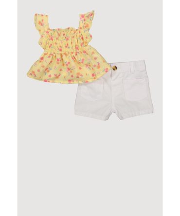 Baby Girls 12-24M Floral Print Peplum Top and Shorts