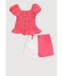 Baby Girls 12-24M Smocked Peasant Top and Shorts