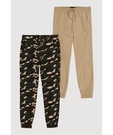Boys Drawstring Waist Joggers 2 Pack