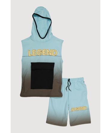Boys Legend Print Cargo Tee and Shorts