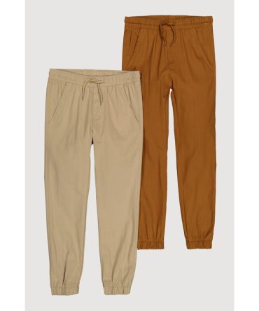 Boys Solid Drawstring Joggers 2 Pack