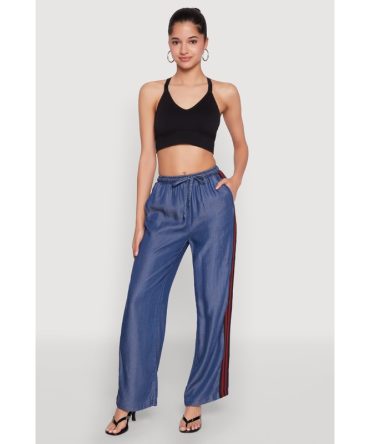 Chambray Varsity Stripe Pants