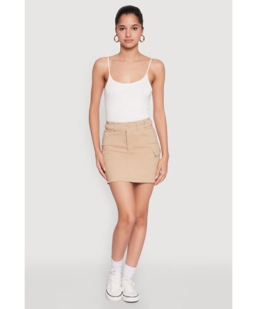 High Waisted Cargo Skirt