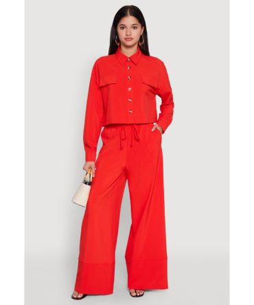 High Waisted Pintuck Detail Pants