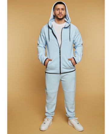 Mens Contrast Trim Zip Pocket Joggers