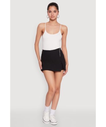Side Zip High Waisted Skort