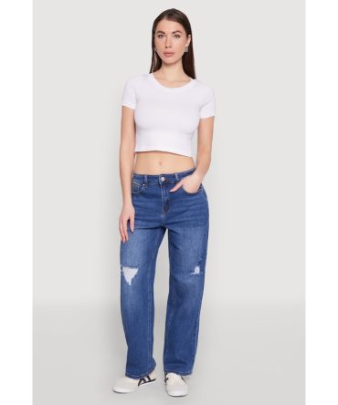 WAX Whiskered Ombre Distressed Jeans