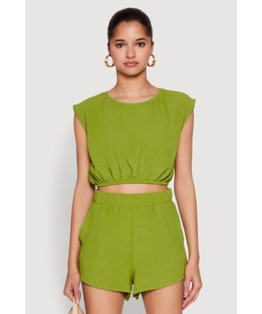 Airy Dolman Sleeve Crop Top