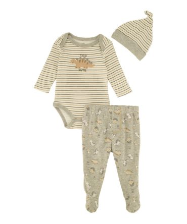 Baby Boys 0-9M Too Cute Graphic Bodysuit and Leggings with Hat
