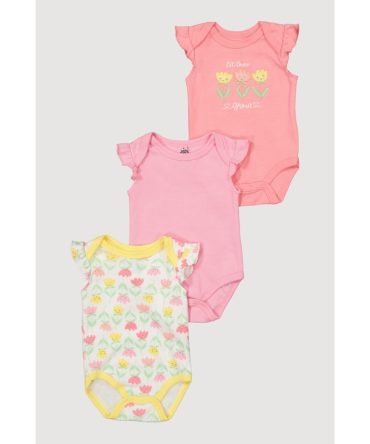 Baby Girls 0-9M Let Love Grow Bodysuit 3 Pack