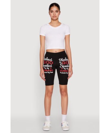 Blessed By God Graphic Biker Shorts
