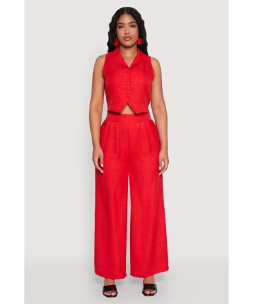 High Waisted Pleated Palazzo Pants