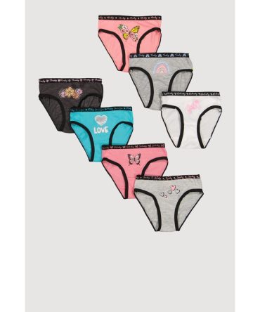 Little Girls Assorted Graphic Print Days Of The Week Panties 7 Pack