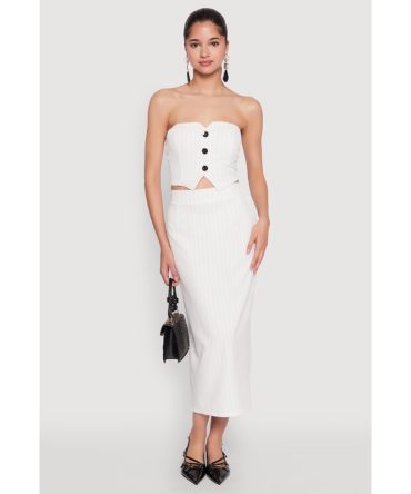 Pinstripe High Waist Skirt