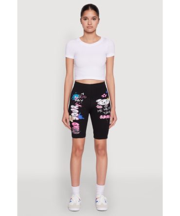 Seamless Graphic Print Bike Shorts