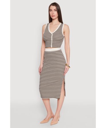 Striped Midi Skirt