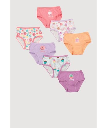 Toddler Girls Cupcake Print Days Of The Week Panties 7 Pack