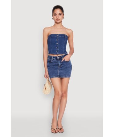 WAX Denim Mini Skirt