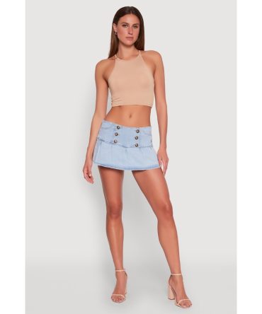 Almost Famous Side Zip Pleated Sailor Skort