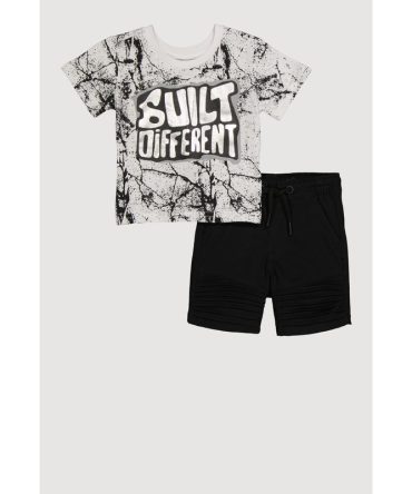 Baby Boys 12-24M Built Different Tee and Shorts Set