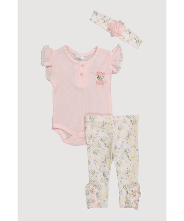 Baby Girls 0-9M Bee Bodysuit with Leggings and 3D Headband