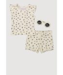 Baby Girls 0-9M Flower Embroidered Tee and Leggings