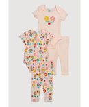 Baby Girls 0-9M Flower Embroidered Tee and Leggings