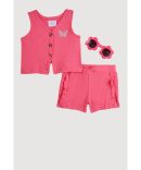 Baby Girls 12-24M Distressed Vest and Pleated Skirt