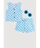 Baby Girls 12-24M Distressed Vest and Pleated Skirt