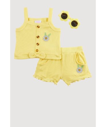 Baby Girls 12-24M Sunflower Graphic Tank Top and Shorts