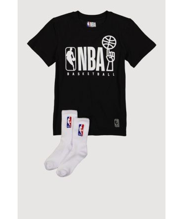 Boys NBA Graphic Tee and Socks