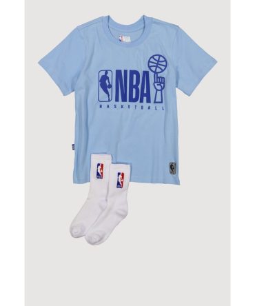 Boys NBA Spinning Basketball Graphic Tee and Socks