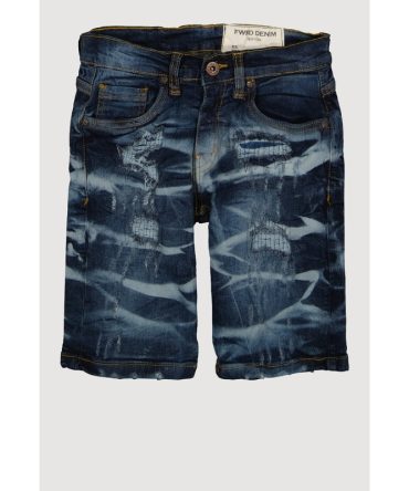Boys Rip and Repair Whiskered Denim Shorts