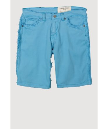 Boys Solid Frayed Denim Shorts