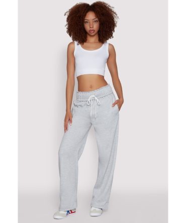 Drawstring Paper Bag Waist Sweatpants