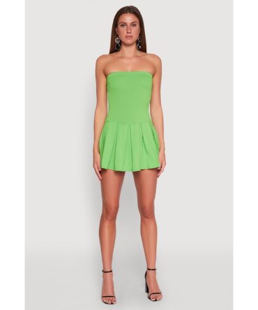 Pleated Skater Dress