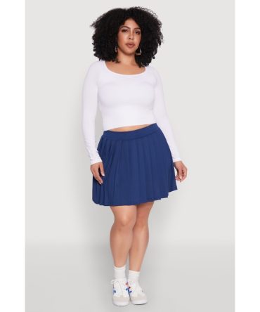 Plus Size Pleated Tennis Skirt