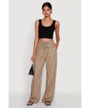Stylish Plisse High Waisted Palazzo Pants with Twist Front Waist