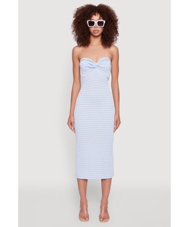 Sweetheart Strapless Striped Tube Dress