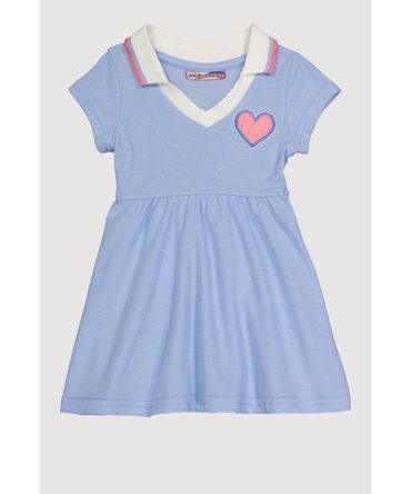 Toddler Girls Chenille Heart Varsity Stripe Skater Dress