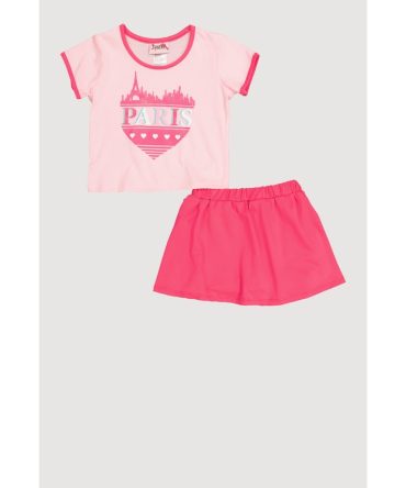 Toddler Girls Paris Graphic Tee and Skirt