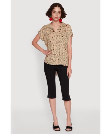 Trendy Classic Fit Abstract Face Print Shirt