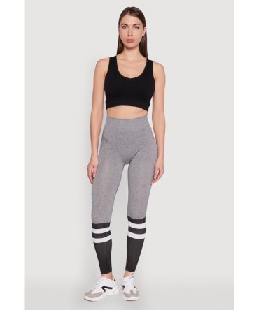Trendy High Waisted Good Vibes Graphic Leggings
